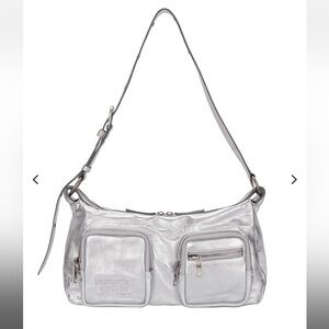 Marge Sherwood Outpocket Hobo in Metallic Silver